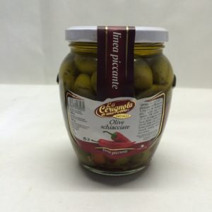 OLIVE SCHIACCIATE PICCANTI  550gr